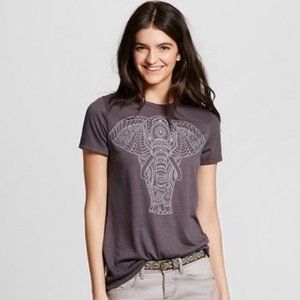 🦋 LOL VINTAGE Grey Elephant Print Graphic T-Shirt